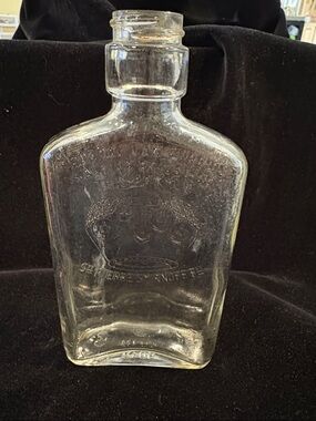 Clear Embossed Glass Flask Vase - Clear Decorative Accent